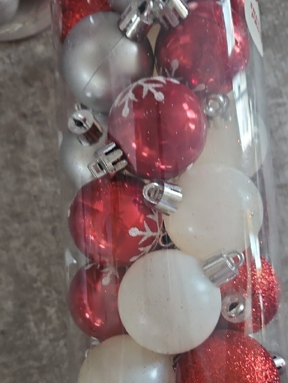 Holiday Mini Ornament Set - Red, Silver & White - Picture 3 of 4
